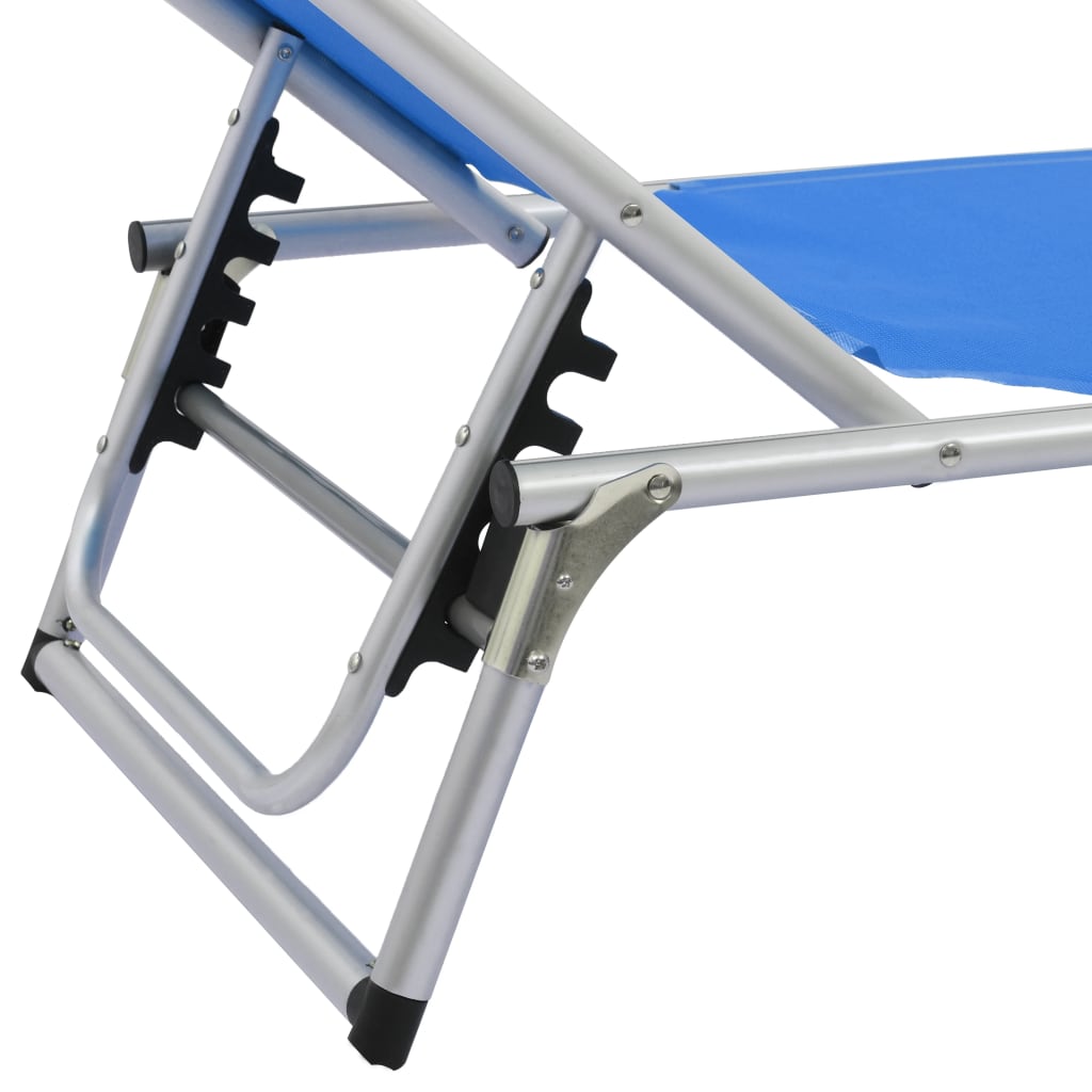 312457 Folding Sun Loungers with Roof 2 pcs Aluminium&Textilene Blue - Sisustajankoti.fi