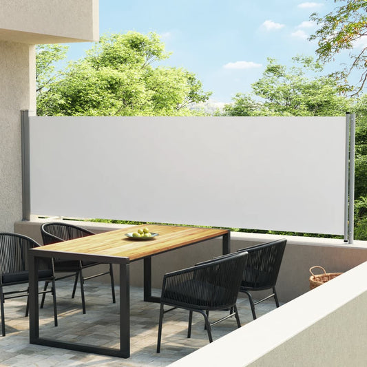 Sisäänvedettävä terassin sivumarkiisi 140x600 cm kerma - Sisustajankoti.fi