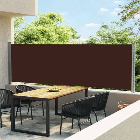 Sisäänvedettävä terassin sivumarkiisi 140x600 cm ruskea - Sisustajankoti.fi