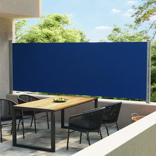 Sisäänvedettävä terassin sivumarkiisi 600x160 cm sininen - Sisustajankoti.fi
