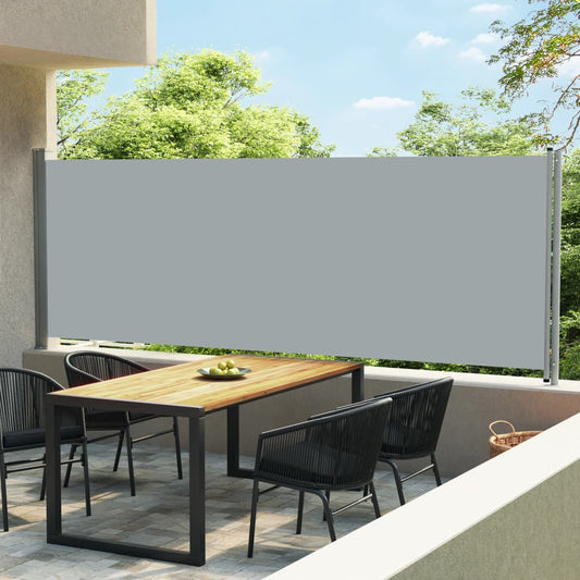 Sisäänvedettävä terassin sivumarkiisi 600x160 cm harmaa - Sisustajankoti.fi