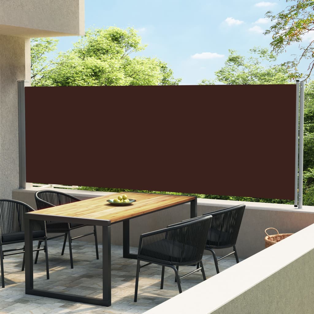 Sisäänvedettävä terassin sivumarkiisi 600x160 cm ruskea - Sisustajankoti.fi