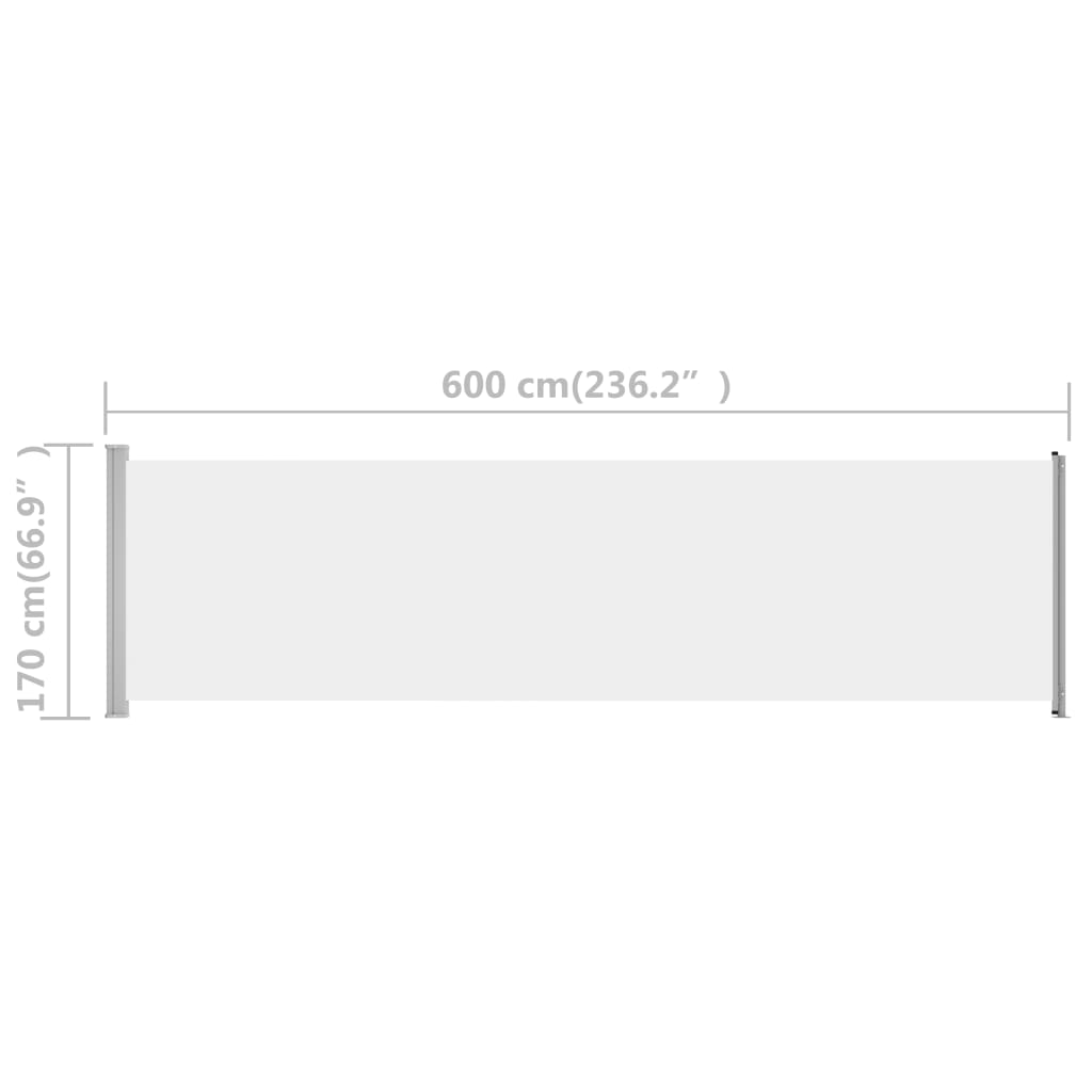 Sisäänvedettävä terassin sivumarkiisi 600x170 cm kerma - Sisustajankoti.fi