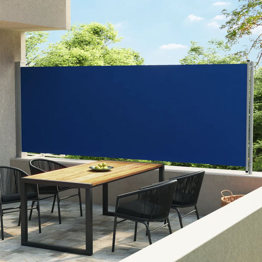 Sisäänvedettävä terassin sivumarkiisi 600x170 cm sininen - Sisustajankoti.fi