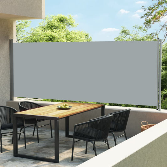 Sisäänvedettävä terassin sivumarkiisi 600x170 cm harmaa - Sisustajankoti.fi