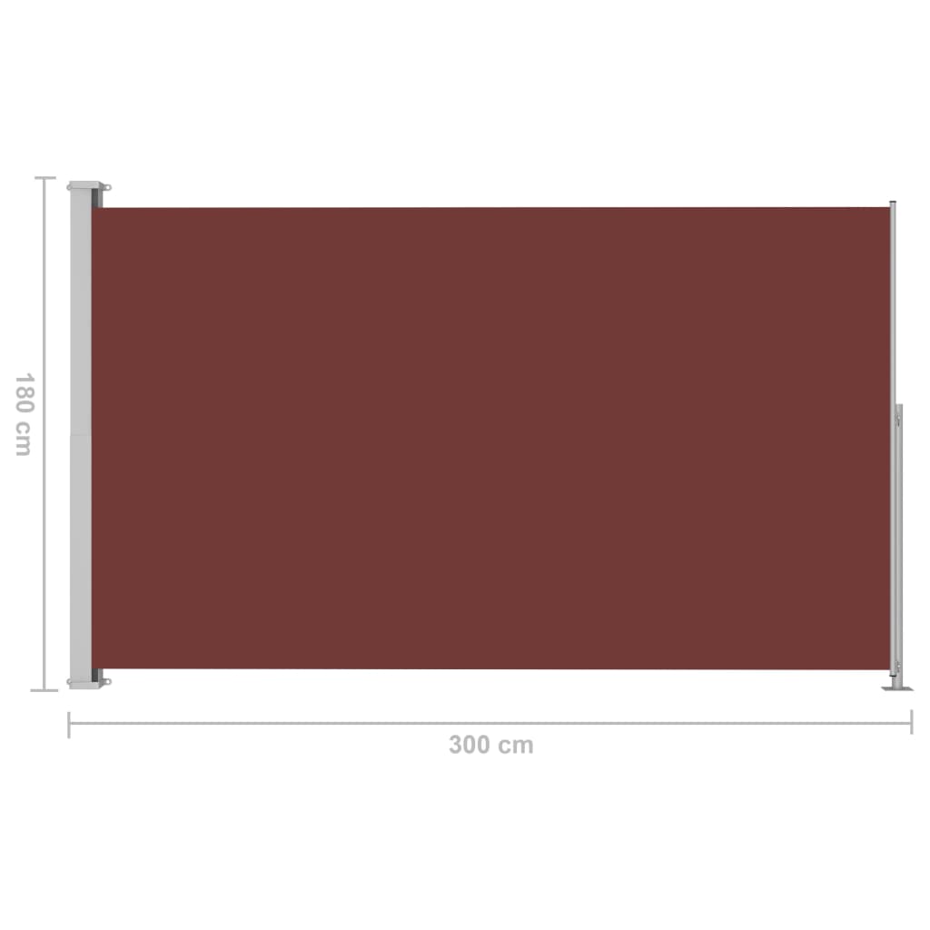 Sisäänvedettävä terassin sivumarkiisi 180x300 cm ruskea - Sisustajankoti.fi