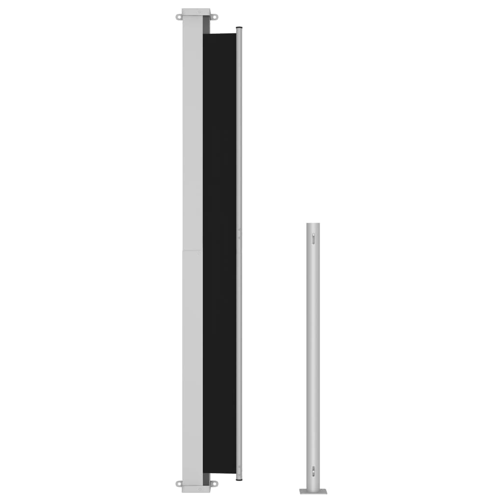 Sisäänvedettävä terassin sivumarkiisi 180x500 cm musta - Sisustajankoti.fi