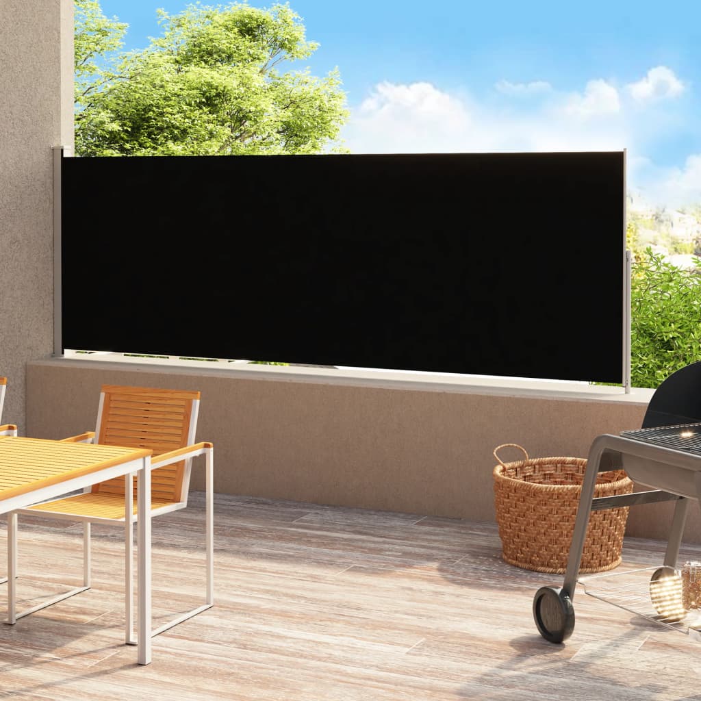 Sisäänvedettävä terassin sivumarkiisi 180x500 cm musta - Sisustajankoti.fi