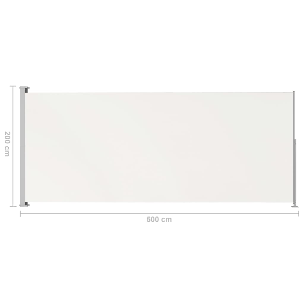 Sisäänvedettävä terassin sivumarkiisi 200x500 cm kerma - Sisustajankoti.fi