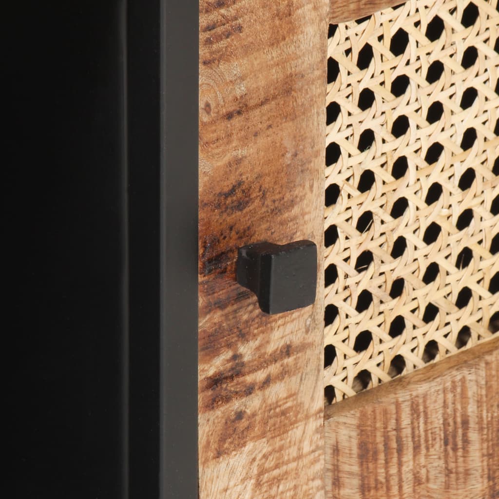 Sohvapöytä 90x50x35 cm täysi mangopuu ja luonnonruoko - Sisustajankoti.fi