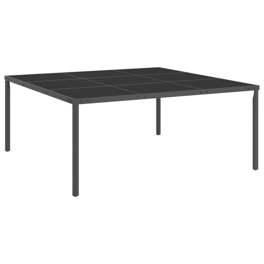 Ulkoruokapöytä antrasiitti 170x170x72 cm teräs ja lasi - Sisustajankoti.fi