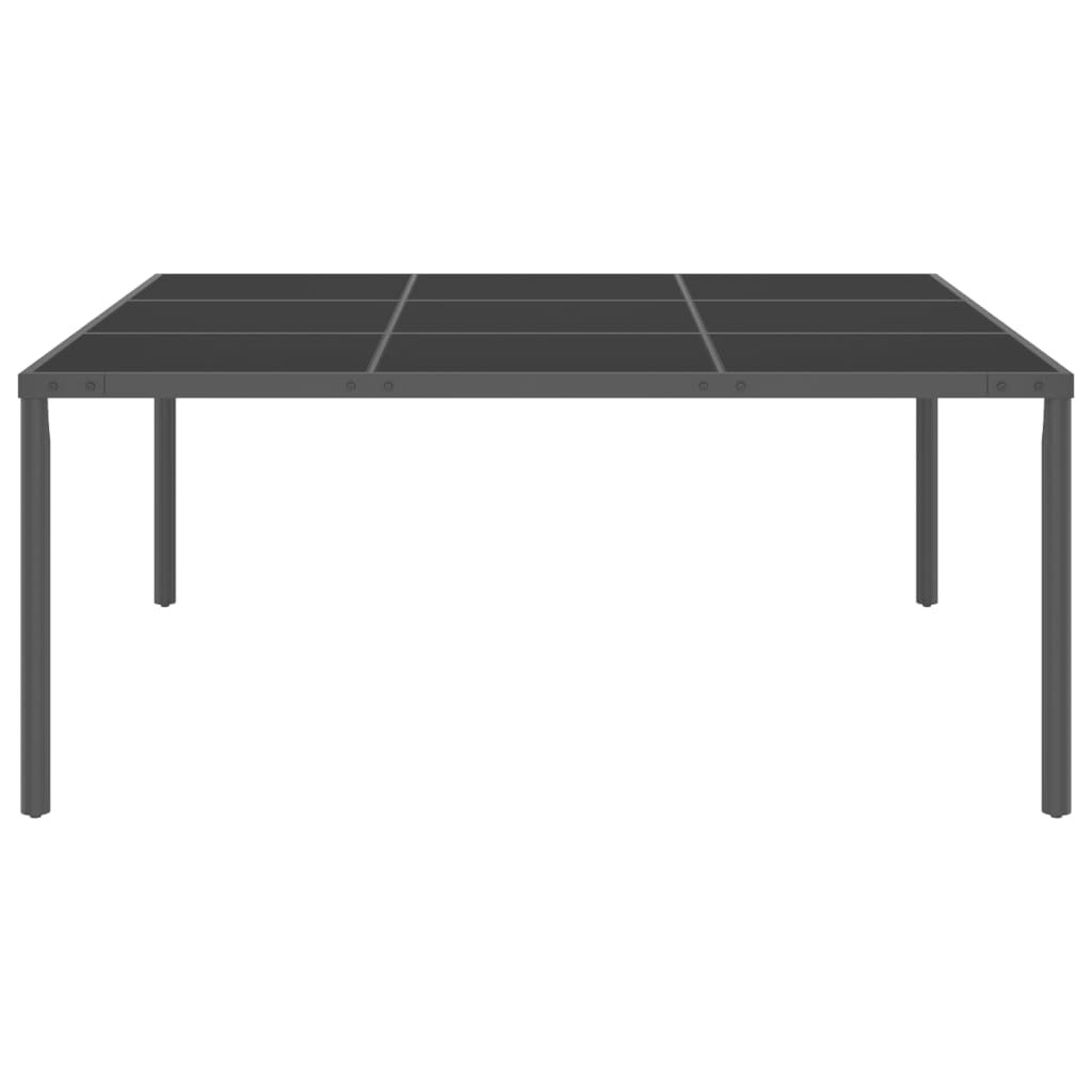 Ulkoruokapöytä antrasiitti 170x170x72 cm teräs ja lasi - Sisustajankoti.fi