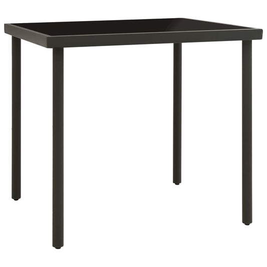 Ulkoruokapöytä antrasiitti 80x80x72 cm lasi ja teräs - Sisustajankoti.fi