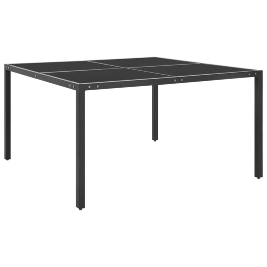 Puutarhapöytä antrasiitti 130x130x72 cm teräs ja lasi - Sisustajankoti.fi