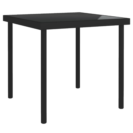 Ulkoruokapöytä musta 80x80x72 cm lasi ja teräs - Sisustajankoti.fi