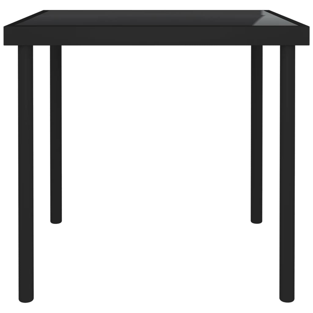 Ulkoruokapöytä musta 80x80x72 cm lasi ja teräs - Sisustajankoti.fi