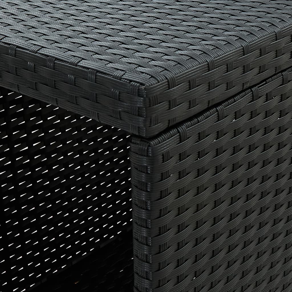 Baaripöytä säilytystelineellä musta 120x60x110 cm polyrottinki - Sisustajankoti.fi