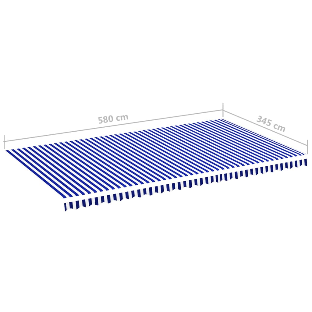 Varakangas markiisiin sininen ja valkoinen 6x3,5 m - Sisustajankoti.fi