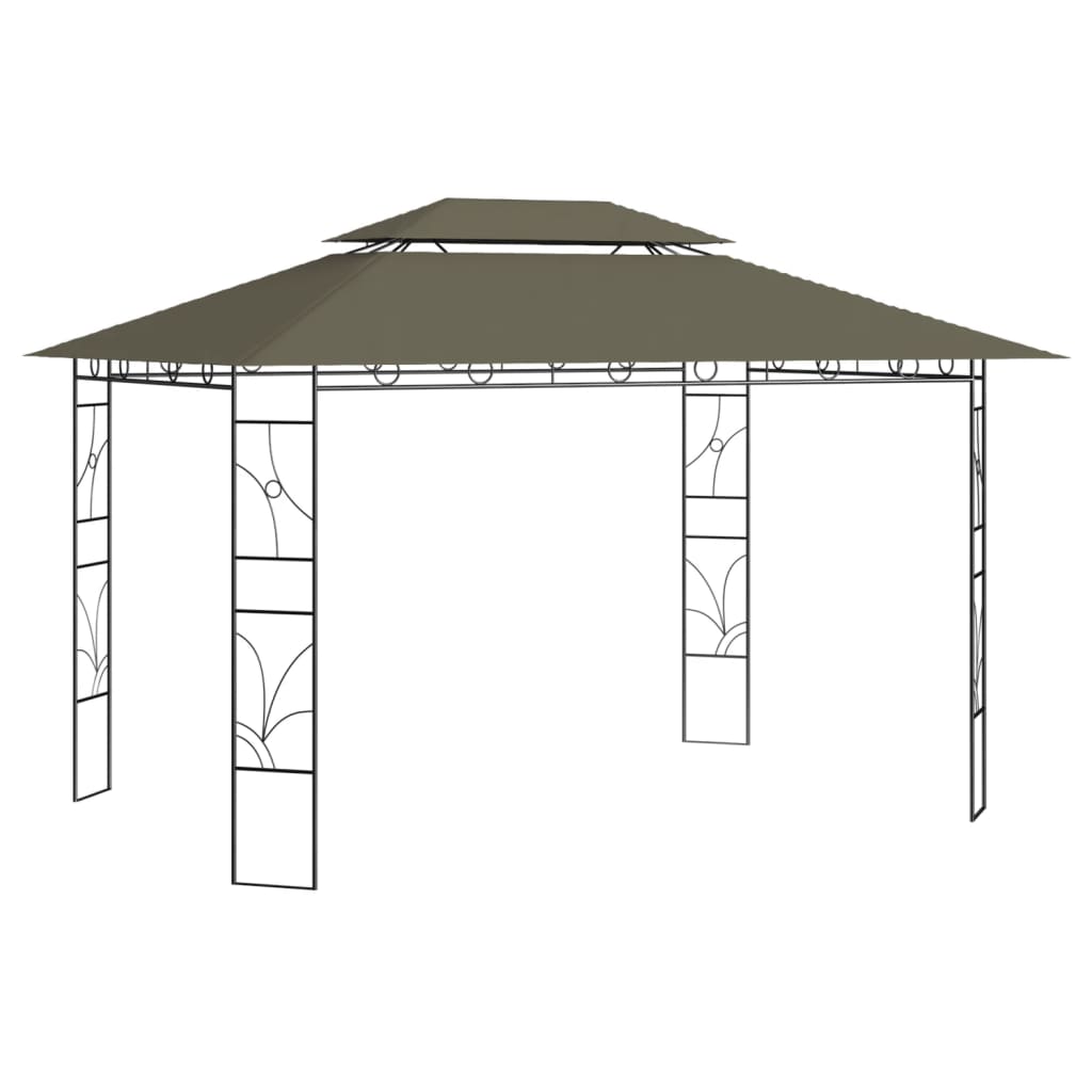 Huvimaja 4x3x2,7 m harmaanruskea 160 g/m² - Sisustajankoti.fi