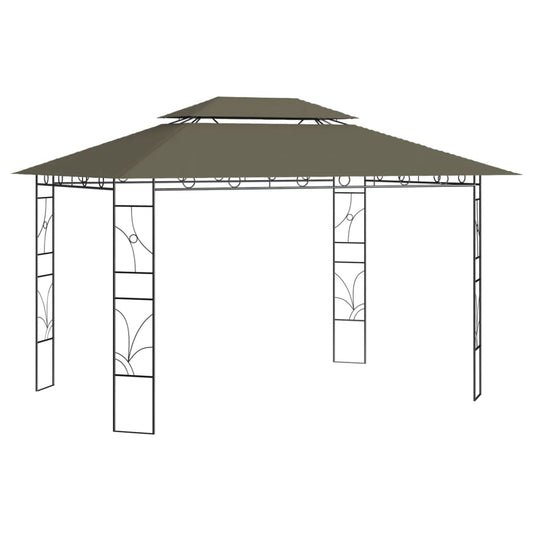 Huvimaja 4x3x2,7 m harmaanruskea 160 g/m² - Sisustajankoti.fi