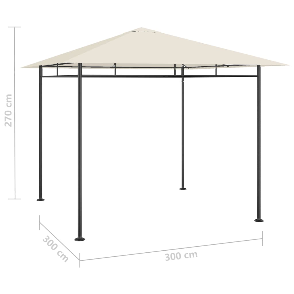 Huvimaja 3x3x2,7 m harmaanruskea 180 g/m² - Sisustajankoti.fi