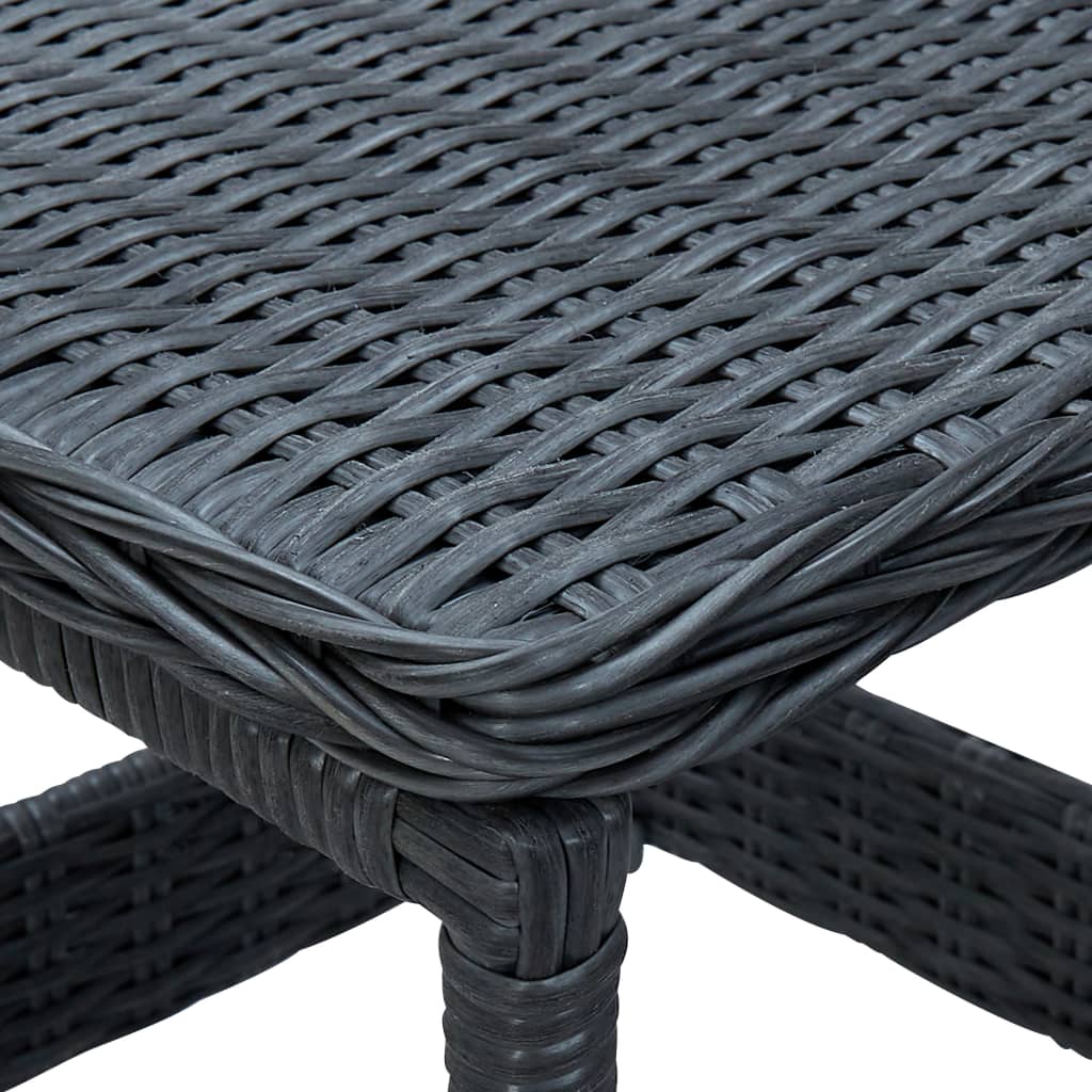 Puutarhapöytä tummanharmaa 45x45x46,5 cm polyrottinki - Sisustajankoti.fi