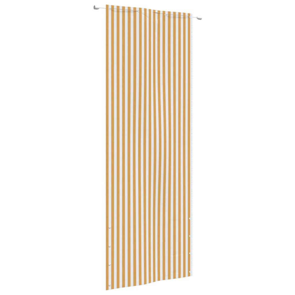 Parvekkeen suoja keltainen ja valkoinen 80x240 cm Oxford kangas - Sisustajankoti.fi