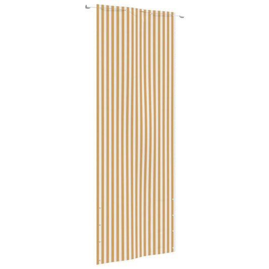 Parvekkeen suoja keltainen ja valkoinen 80x240 cm Oxford kangas - Sisustajankoti.fi