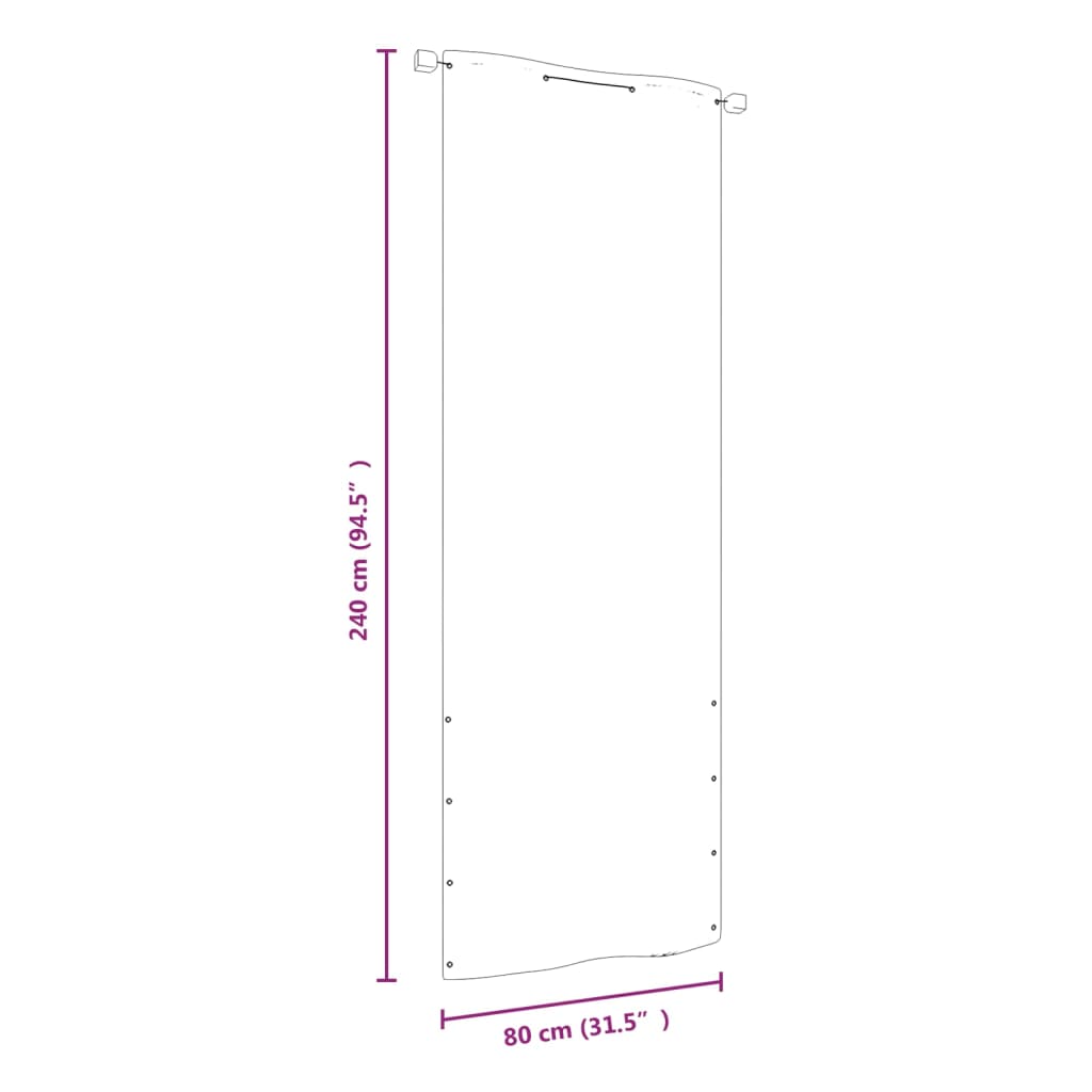 Parvekkeen suoja musta 80x240 cm Oxford kangas - Sisustajankoti.fi