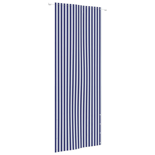 Parvekkeen suoja sininen ja valkoinen 80x240 cm Oxford kangas - Sisustajankoti.fi