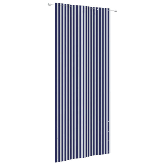 Parvekkeen suoja sininen ja valkoinen 100x240 cm Oxford kangas - Sisustajankoti.fi