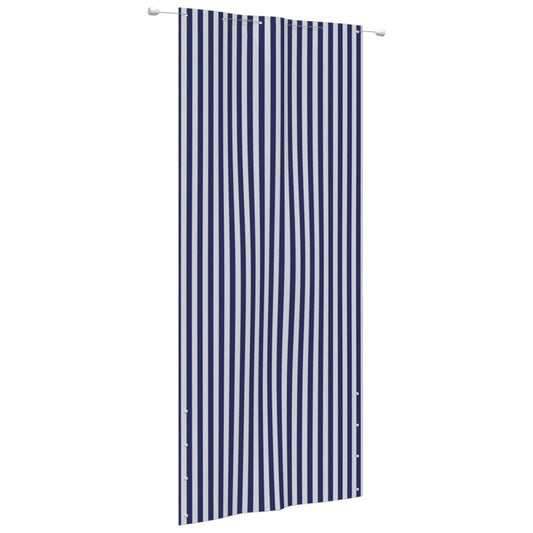 Parvekkeen suoja sininen ja valkoinen 120x240 cm Oxford kangas - Sisustajankoti.fi