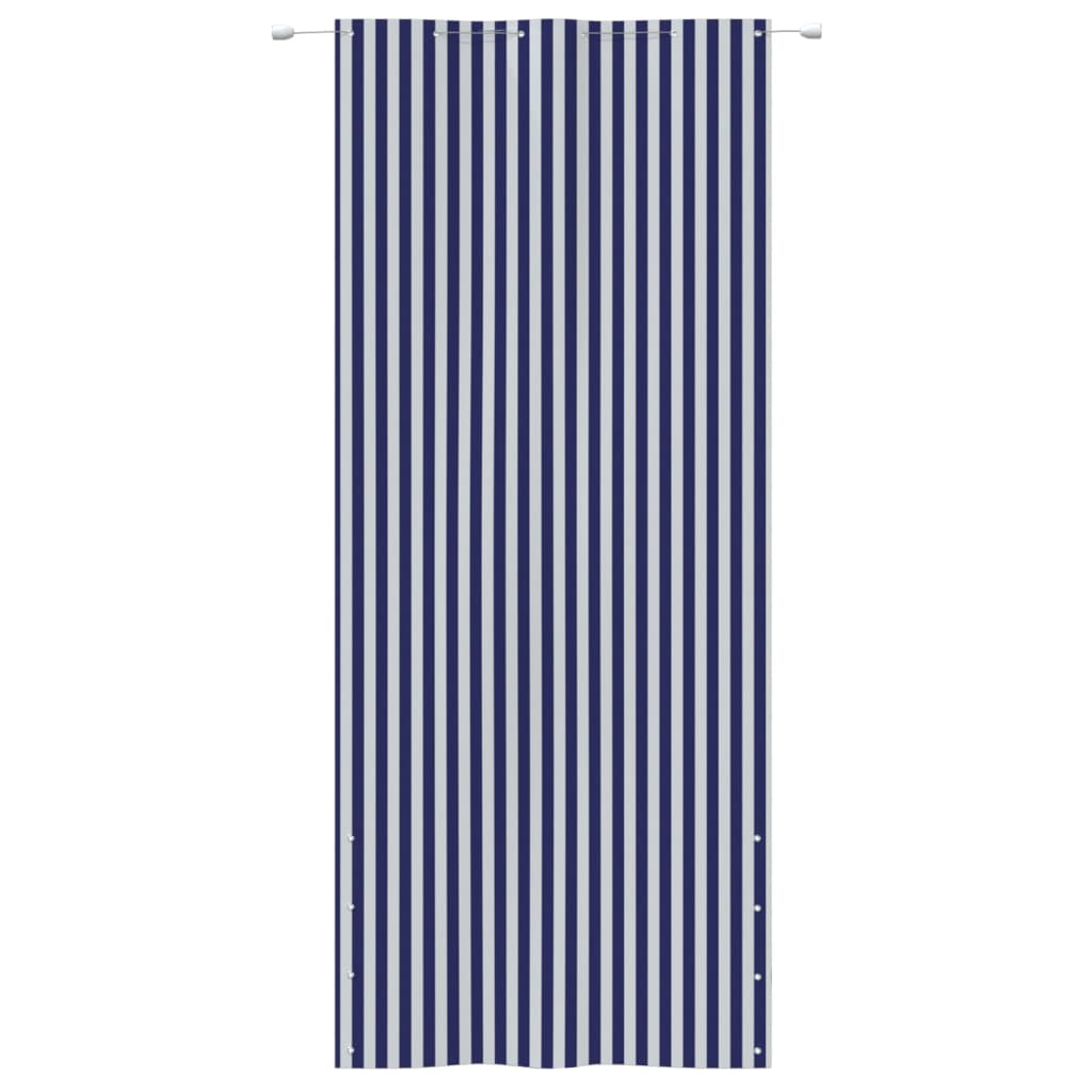 Parvekkeen suoja sininen ja valkoinen 120x240 cm Oxford kangas - Sisustajankoti.fi
