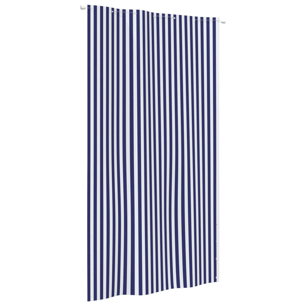 Parvekkeen suoja sininen ja valkoinen 140x240 cm Oxford kangas - Sisustajankoti.fi