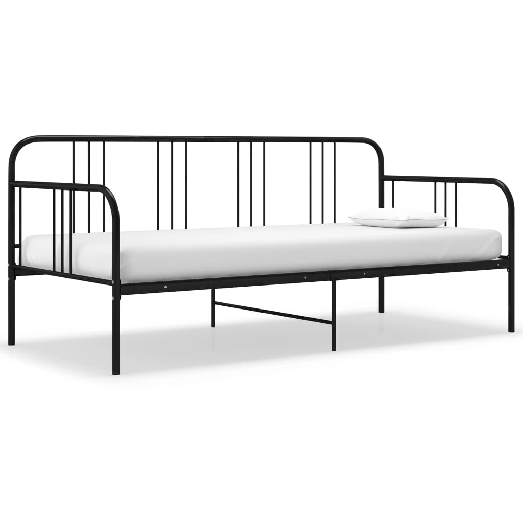 Sohvasängyn runko musta metalli 90x200 cm - Sisustajankoti.fi
