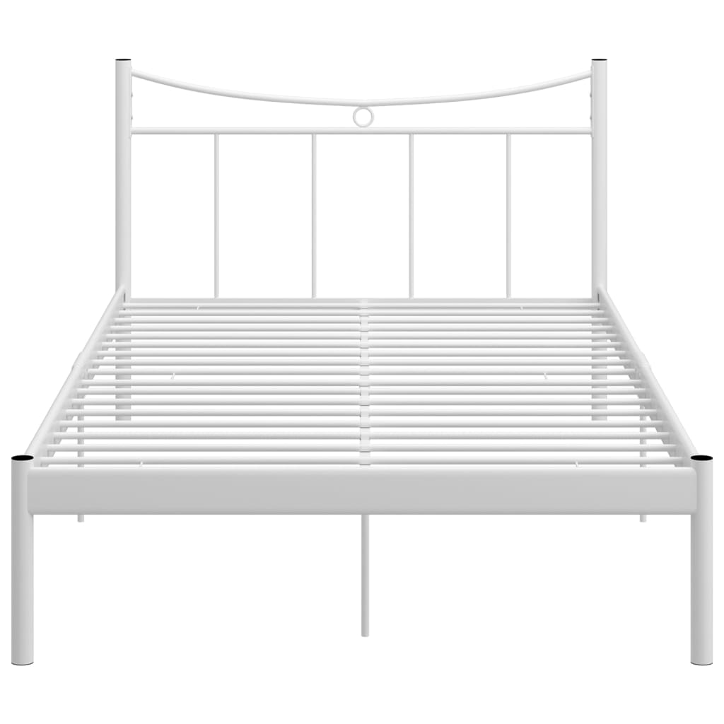 Sängynrunko valkoinen metalli 120x200 cm - Sisustajankoti.fi
