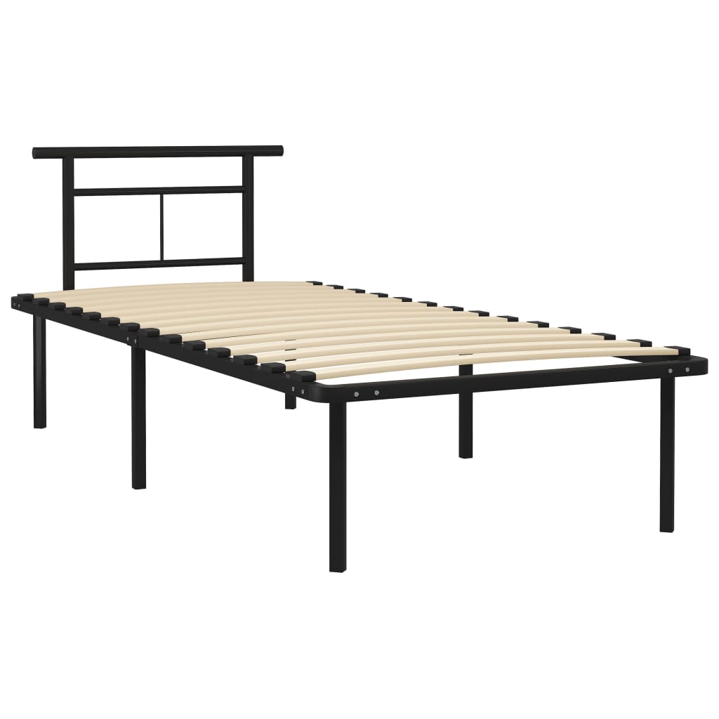 Sängynrunko musta metalli 90x200 cm - Sisustajankoti.fi