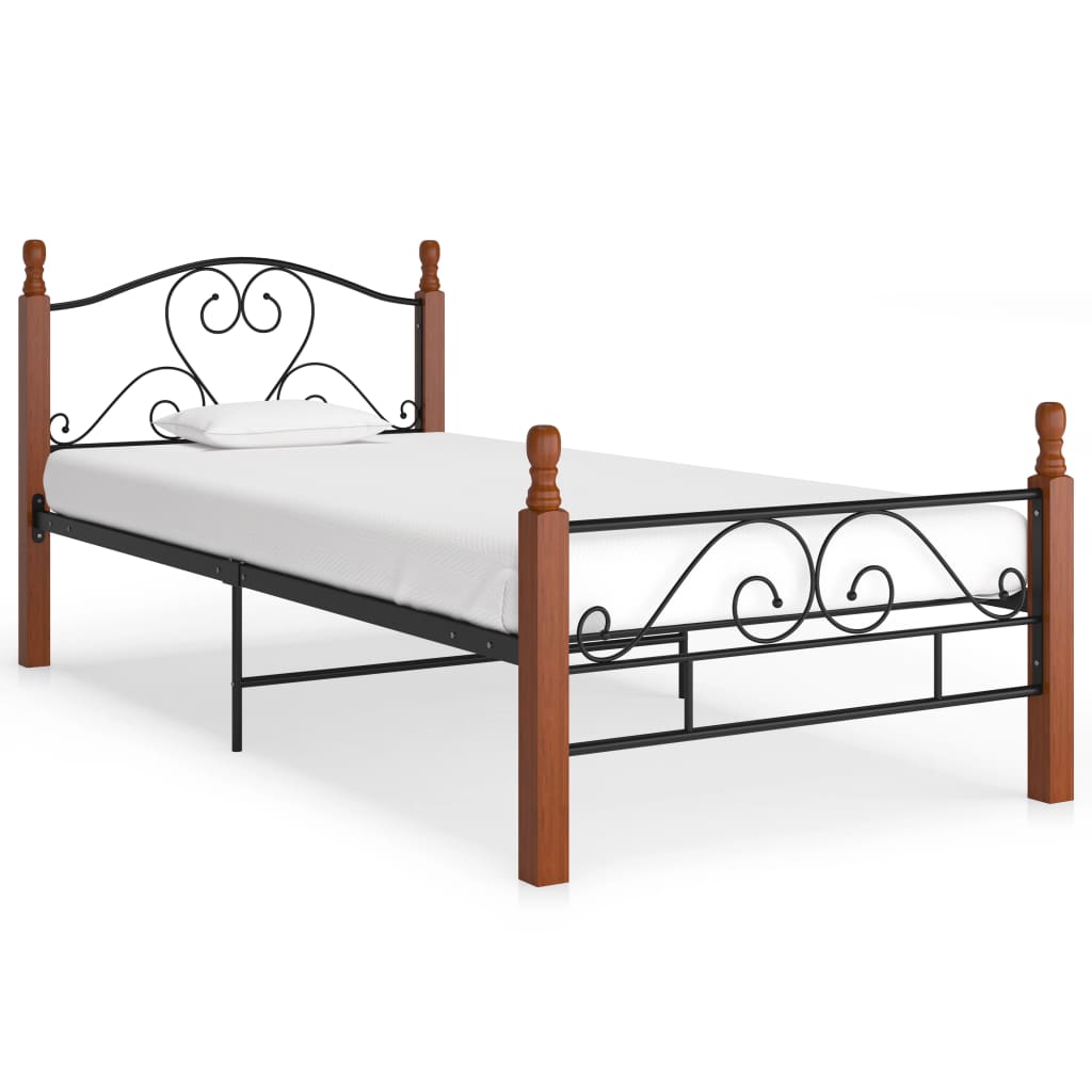 Sängynrunko musta metalli 90x200 cm - Sisustajankoti.fi