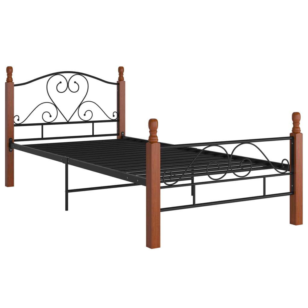 Sängynrunko musta metalli 90x200 cm - Sisustajankoti.fi