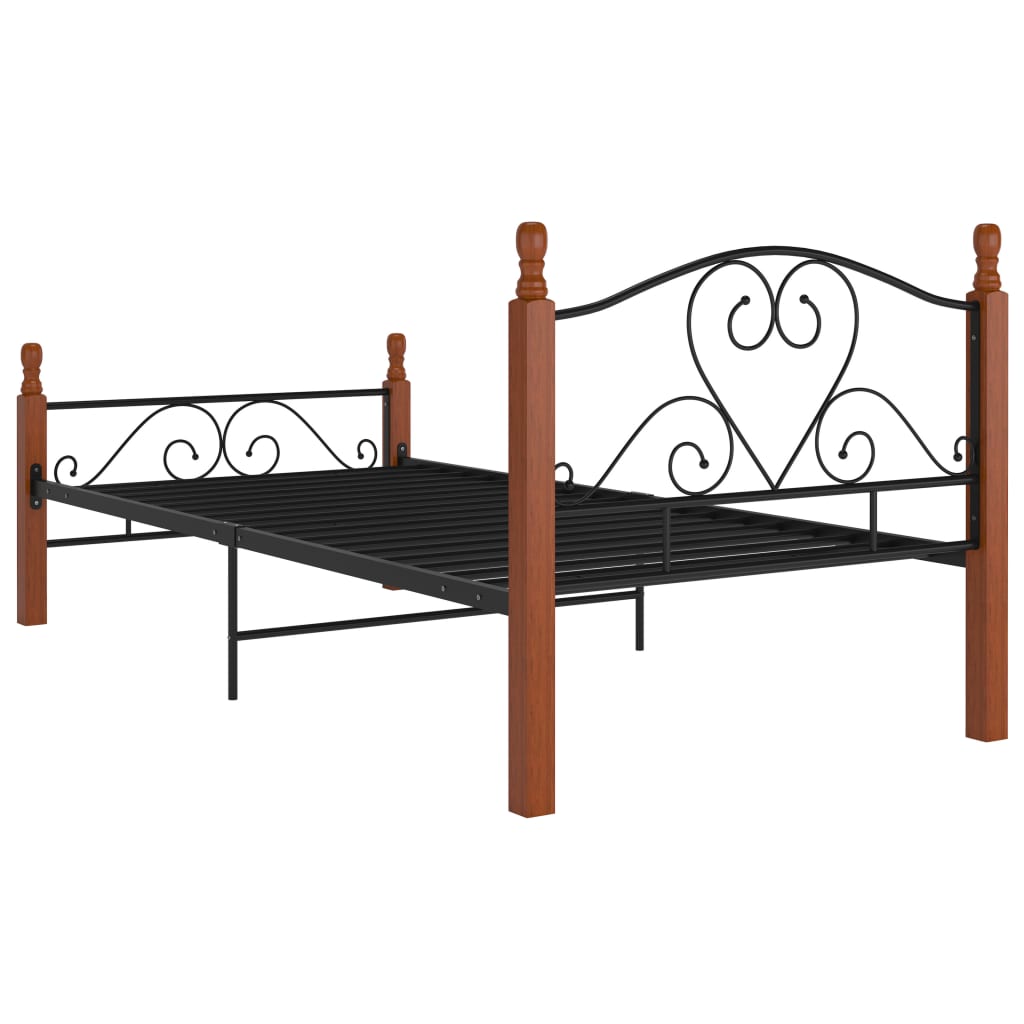 Sängynrunko musta metalli 90x200 cm - Sisustajankoti.fi