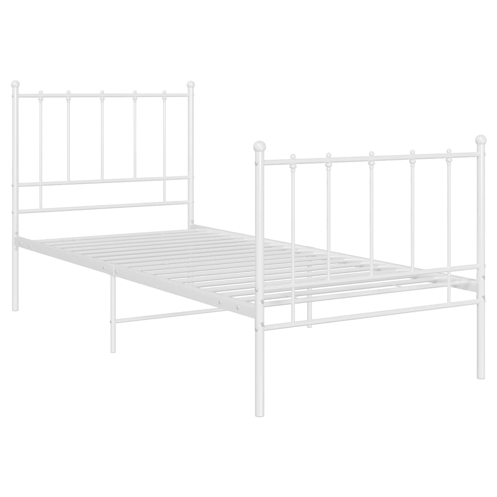 Sängynrunko valkoinen metalli 100x200 cm - Sisustajankoti.fi