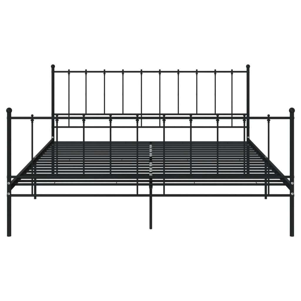 Sängynrunko musta metalli 200x200 cm - Sisustajankoti.fi