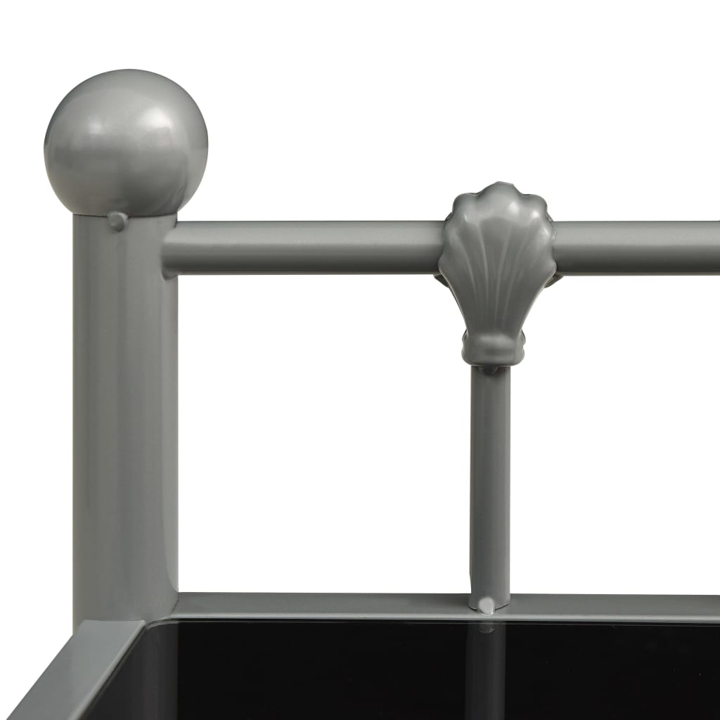 Yöpöytä harmaa ja musta 45x34,5x60,5 cm metalli ja lasi - Sisustajankoti.fi
