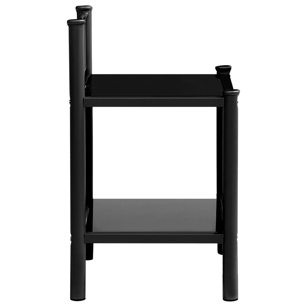 Yöpöytä musta 45x34,5x60,5 cm metalli ja lasi - Sisustajankoti.fi