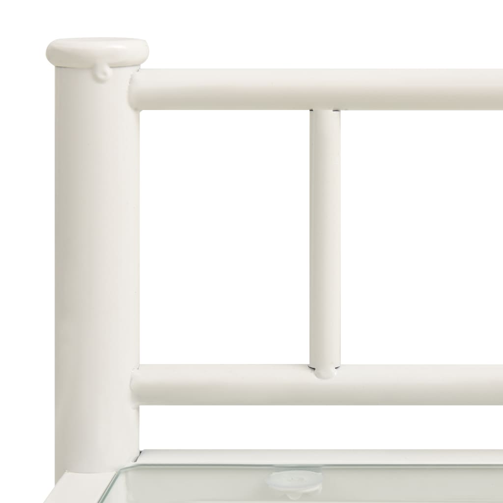 Yöpöytä valkoinen/läpinäkyvä 45x34,5x60,5 cm metalli ja lasi - Sisustajankoti.fi