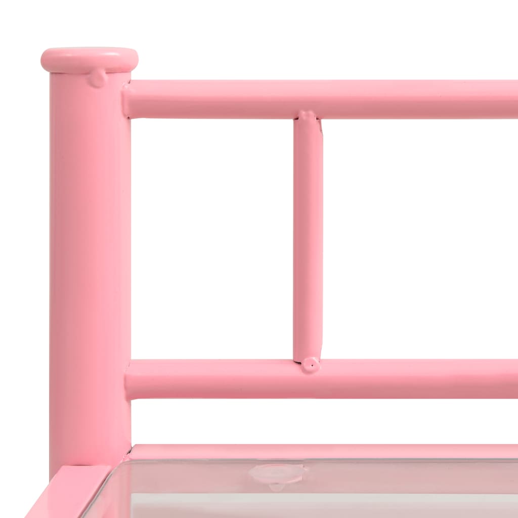 Yöpöytä pinkki/läpinäkyvä 45x34,5x60,5 cm metalli ja lasi - Sisustajankoti.fi
