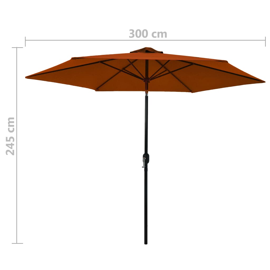 Aurinkovarjo metallirunko terrakotta 300 cm - Sisustajankoti.fi