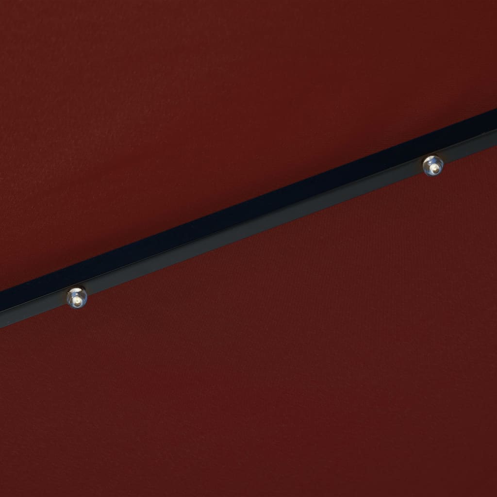 Aurinkovarjo LED-valot terästanko 300 cm terrakotta - Sisustajankoti.fi