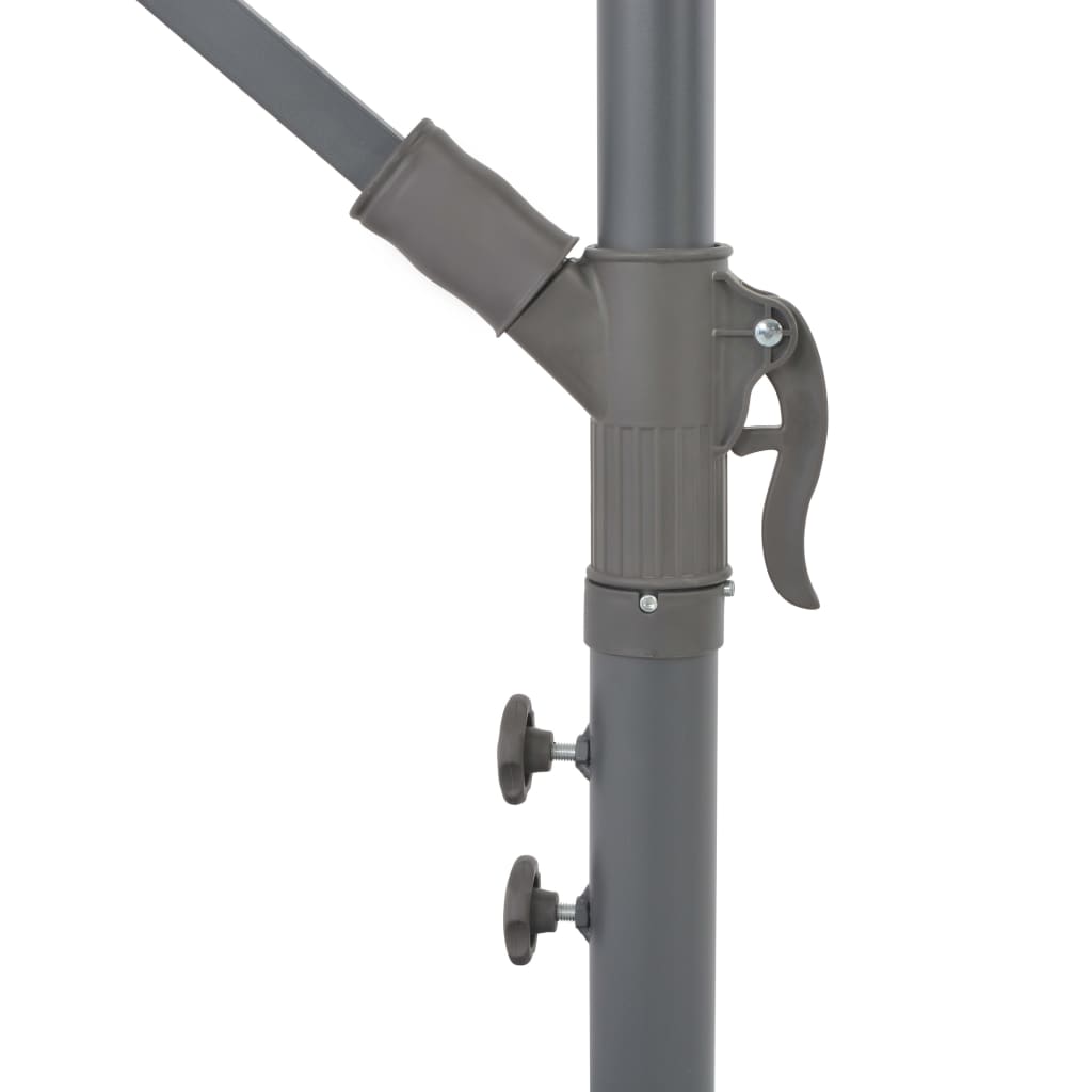 Aurinkovarjo LED-valoilla musta 350 cm - Sisustajankoti.fi