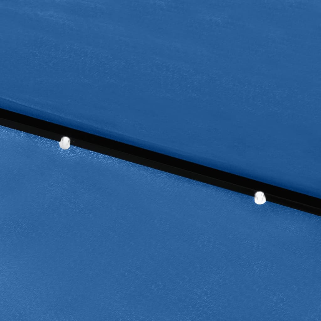 Aurinkovarjo LED-valot ja terästanko 2x3 m taivaansininen - Sisustajankoti.fi